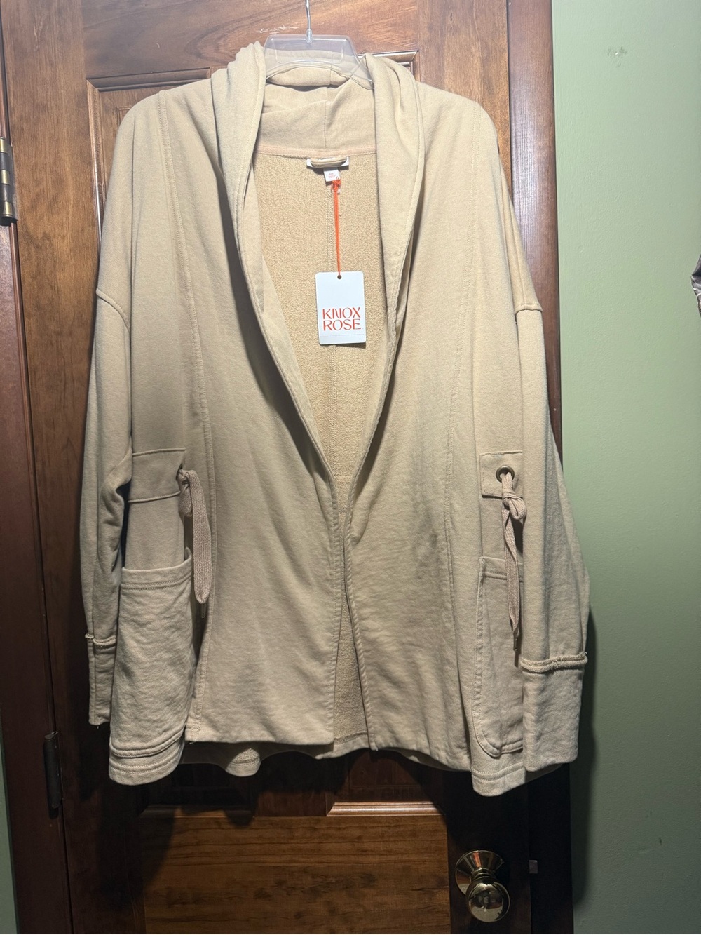 Knox Rose  Open-Front Utility Jacket in Tan